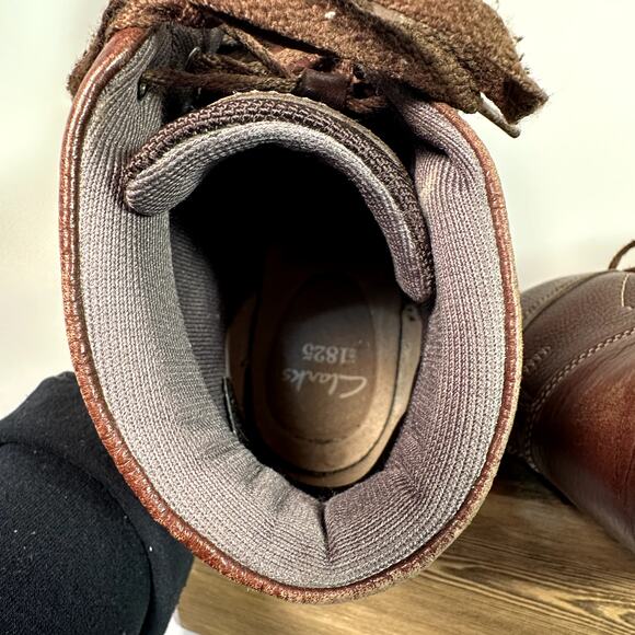 Clarks Leather Chukka Ankle Boots Mens 8.5 W Brown Lace Up Comfort Shoes Casual main image 5